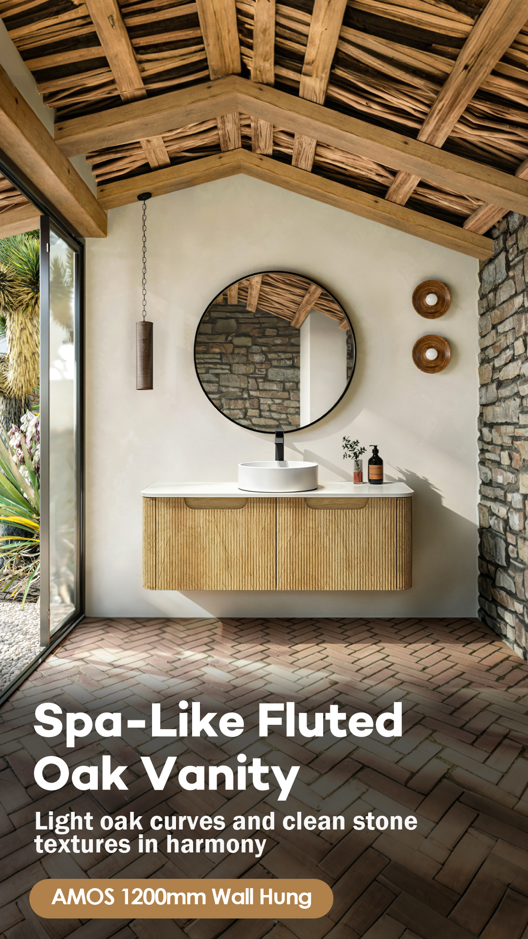 Amos 1200 Vanity: One Fluted Design, Two Finishes