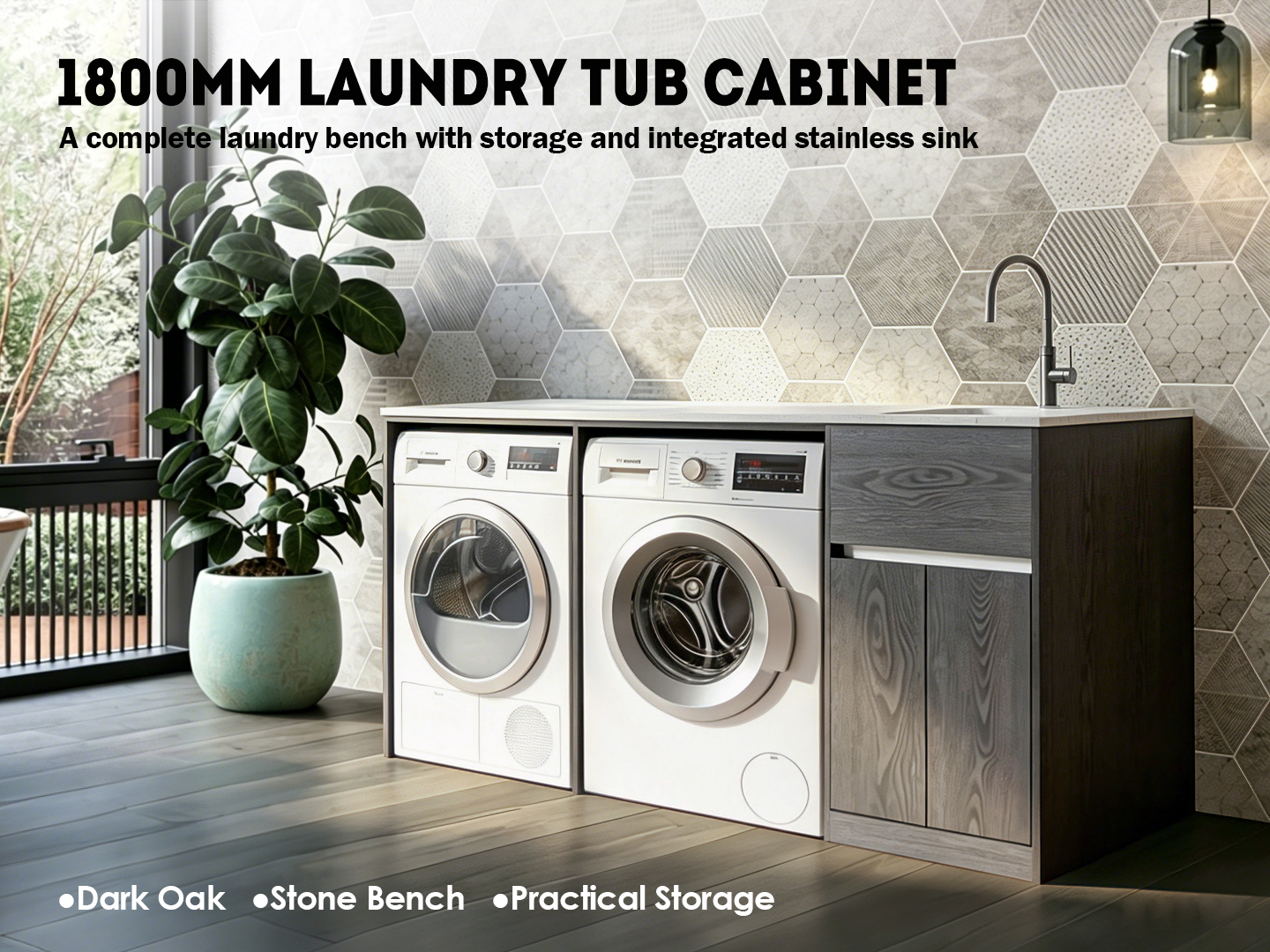 NG-LA-180B: An 1800mm Laundry Bench With Storage Built In