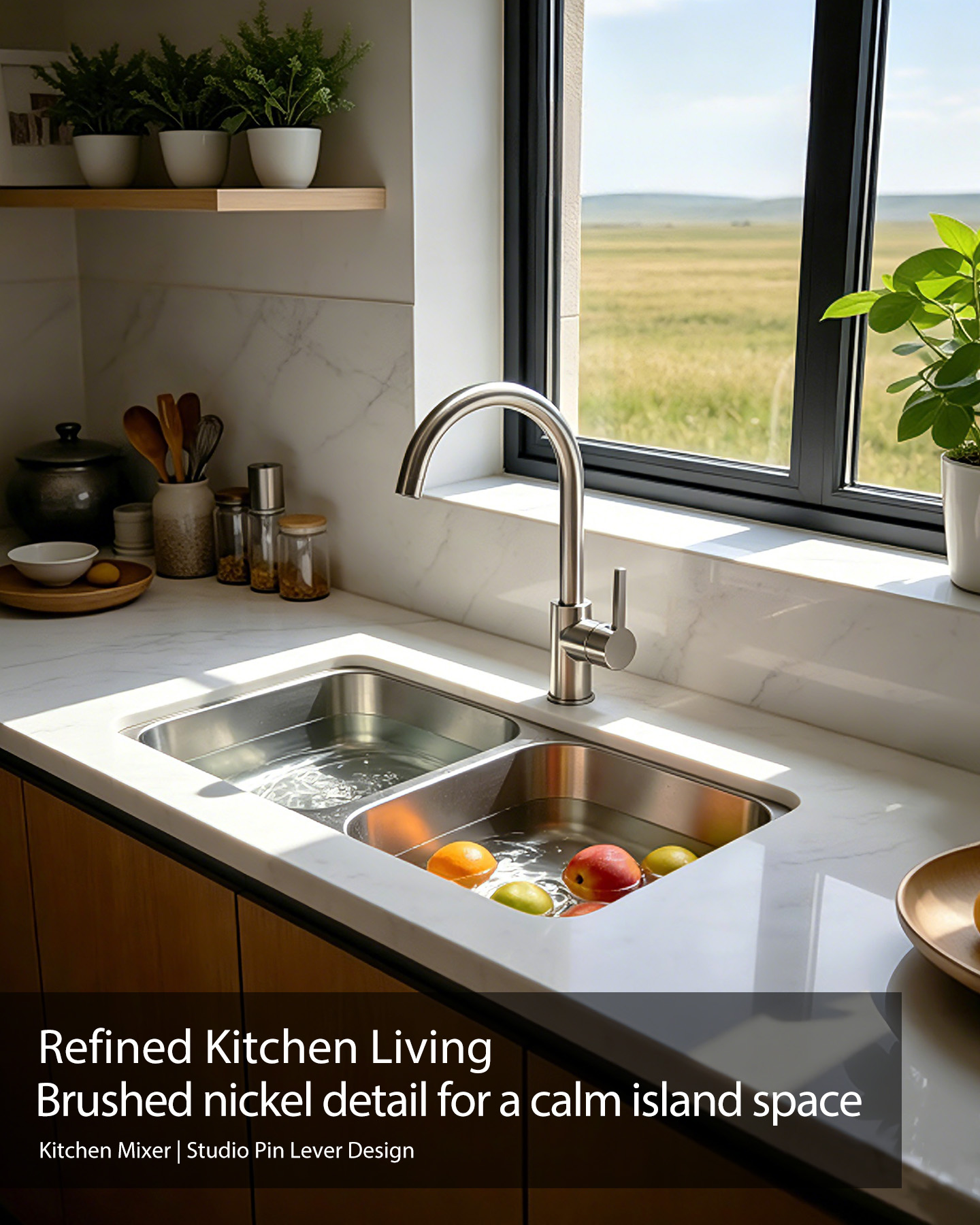 Studio Pin Lever Kitchen Mixer: Brushed Nickel for the Everyday Sink
